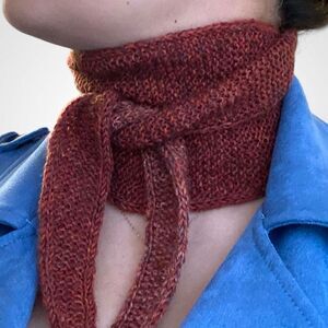 Sophie Scarf Brown Burnt Orange Wool Neck Warmer Hand Knit Women Neckerchief